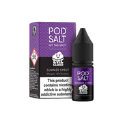 11mg Pod Salt Fusions 10ml Nic Salt (50VG-50PG) - Flavour: Strawberry Kiwi Ice