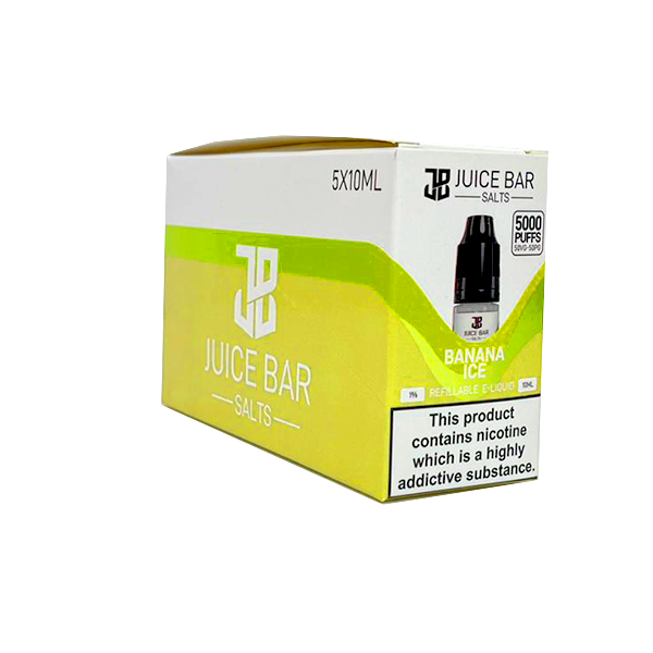 10mg Juice Bar Salts 10ml Nic Salts - Pack Of 5 (50VG/50PG) - Flavour: Banana Ice