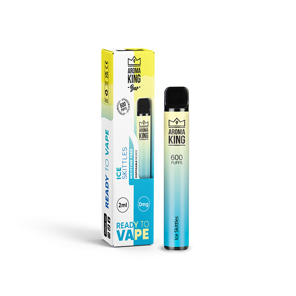 0mg Aroma King Bar 600 Disposable Vape Device 600 Puffs - Flavour: Green Apple
