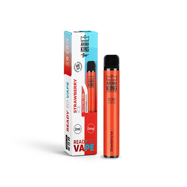 0mg Aroma King Bar 600 Disposable Vape Device 600 Puffs - Flavour: Watermelon Ice
