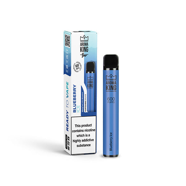 20mg Aroma King Bar 600 Disposable Vape Device 600 Puffs - Flavour: Blueberry Bubblegum