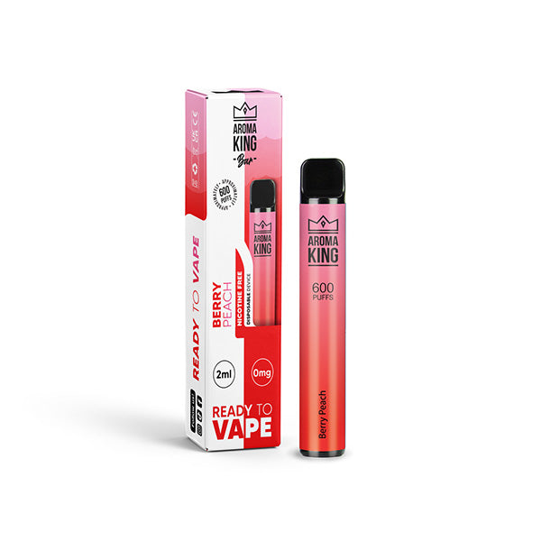 0mg Aroma King Bar 600 Disposable Vape Device 600 Puffs - Flavour: Cherry Ice