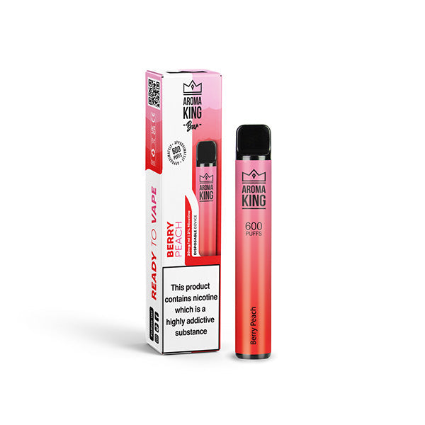 20mg Aroma King Bar 600 Disposable Vape Device 600 Puffs - Flavour: Strawberry Guava