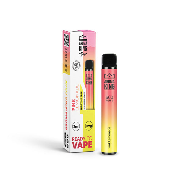 0mg Aroma King Bar 600 Disposable Vape Device 600 Puffs - Flavour: Peach Ice