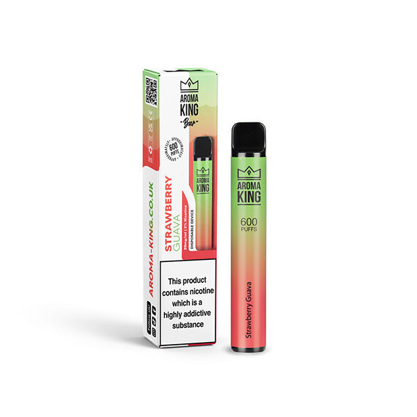 20mg Aroma King Bar 600 Disposable Vape Device 600 Puffs - Flavour: Strawberry Ice