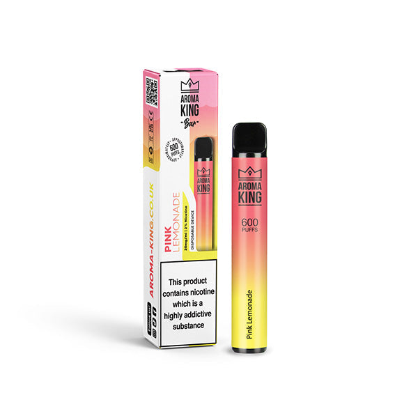 20mg Aroma King Bar 600 Disposable Vape Device 600 Puffs - Flavour: Berry Peach