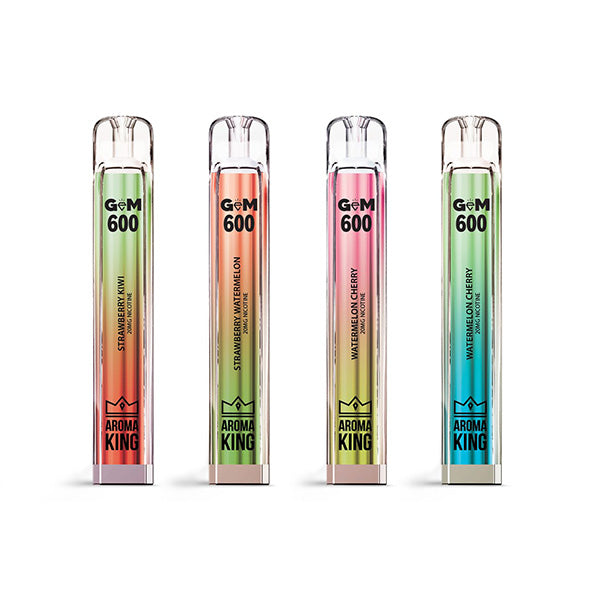 20mg Aroma King GEM 600 Disposable Vape Device 600 Puffs - Flavour: Watermelon Cherry