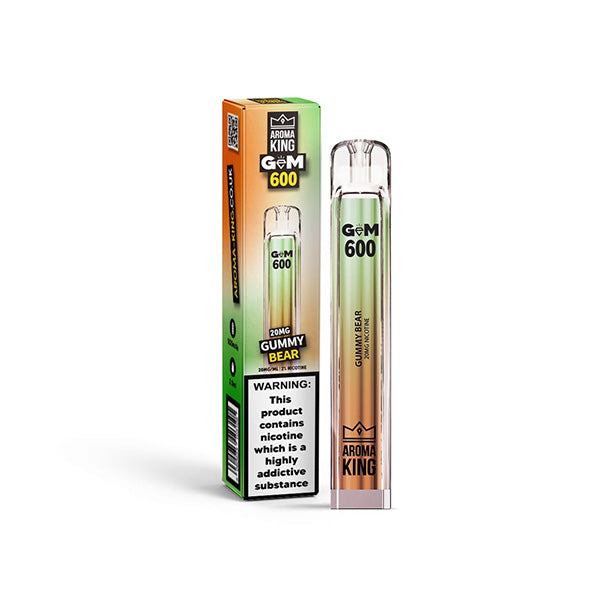 20mg Aroma King GEM 600 Disposable Vape Device 600 Puffs - Flavour: Aloe Cucumber
