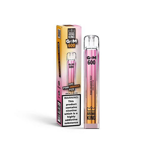 0mg Aroma King GEM 600 Disposable Vape Device 600 Puffs - Flavour: Strawberry Kiwi