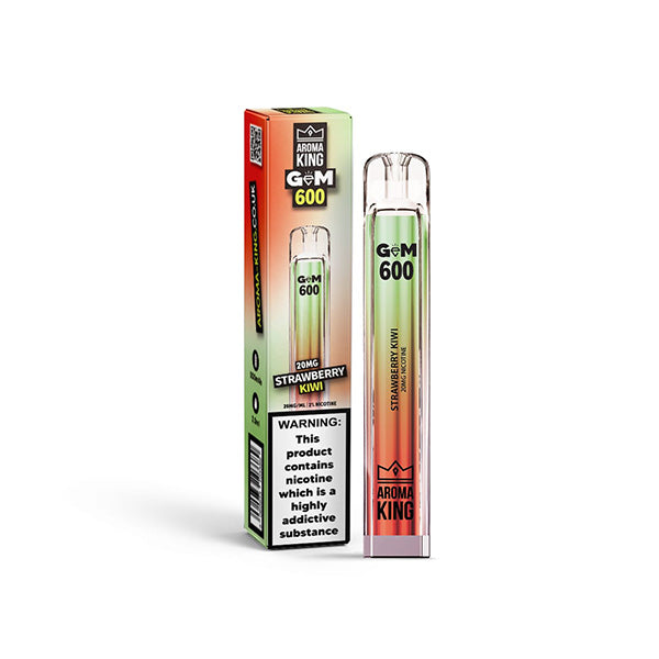 0mg Aroma King GEM 600 Disposable Vape Device 600 Puffs - Flavour: Aloe Cucumber