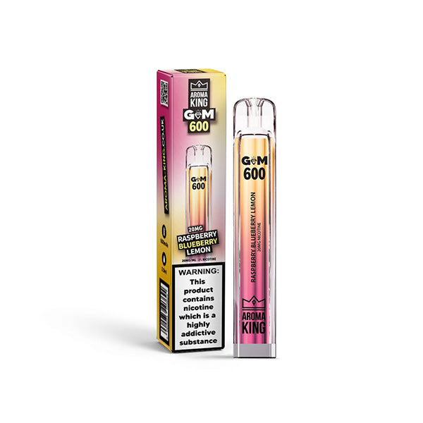 0mg Aroma King GEM 600 Disposable Vape Device 600 Puffs - Flavour: Pink Orange Frizz