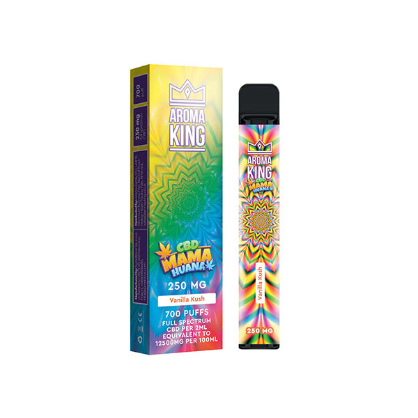 Aroma King Mama Huana 250mg CBD Disposable Vape Device 700 Puffs - Flavour: Strawberry Cough