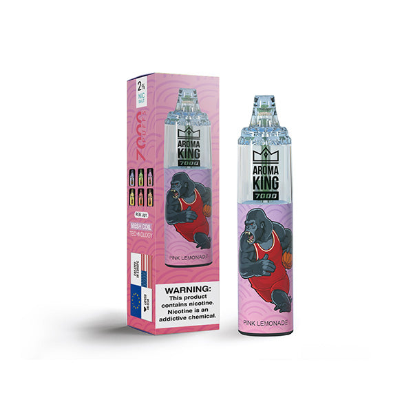 0mg Aroma King Tornado Disposable Vape Device 7000 Puffs - Flavour: Pink Lemonade