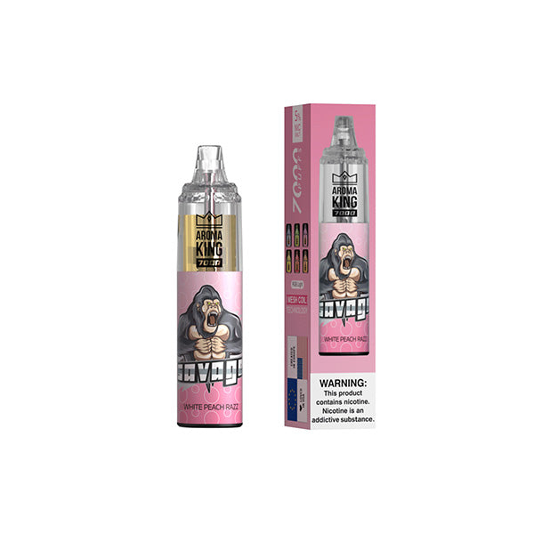 0mg Aroma King Tornado Disposable Vape Device 7000 Puffs - Flavour: Strawberry Ice