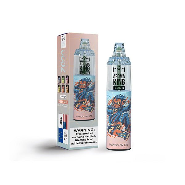 0mg Aroma King Tornado Disposable Vape Device 7000 Puffs - Flavour: Blueberry on Ice