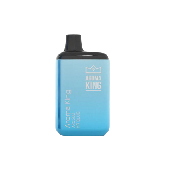 0mg Aroma King AK5500 Metallic Disposable Vape Device 5500 Puffs - Flavour: Blue Razz