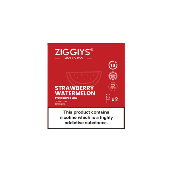 Ziggiys Apollo Pre-Filled Replacement Pods 2PCS 2ml - Flavour: Grape Ice
