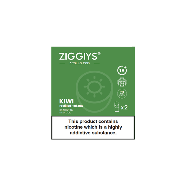 Ziggiys Apollo Pre-Filled Replacement Pods 2PCS 2ml - Flavour: Minty Ice