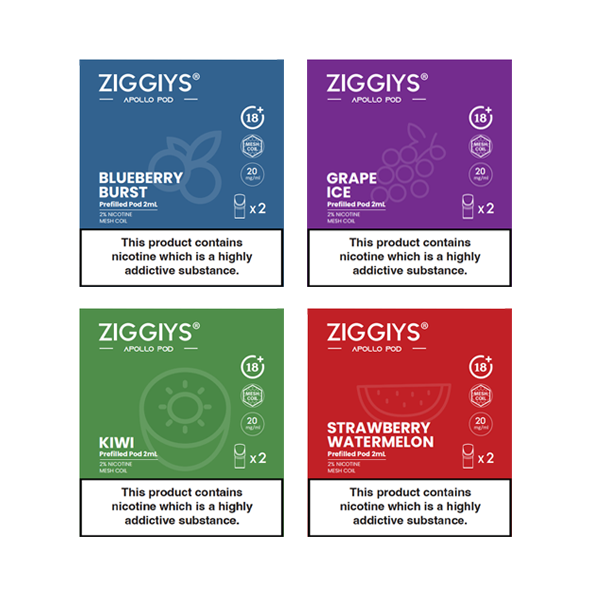 Ziggiys Apollo Pre-Filled Replacement Pods 2PCS 2ml - Flavour: Minty Ice