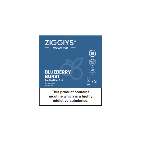 Ziggiys Apollo Pre-Filled Replacement Pods 2PCS 2ml - Flavour: Kiwi