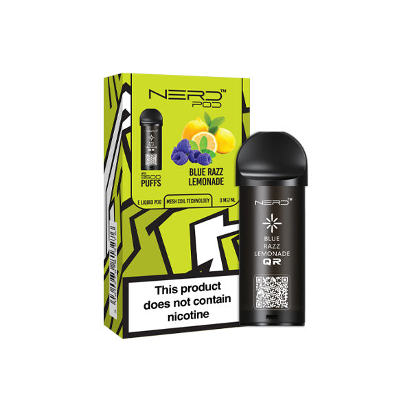 0mg Nerd Pod Replacement Pod 3500 Puffs - Flavour: Blueberry Ice