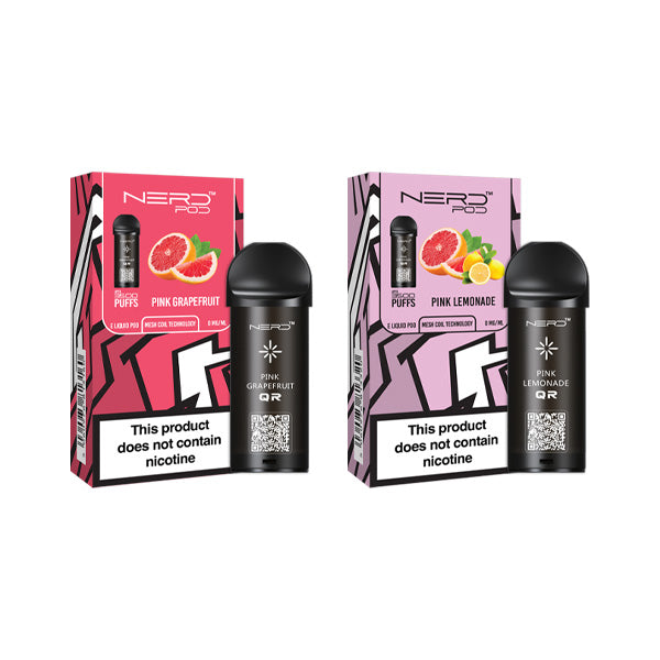 0mg Nerd Pod Replacement Pod 3500 Puffs - Flavour: Energy Strawberry