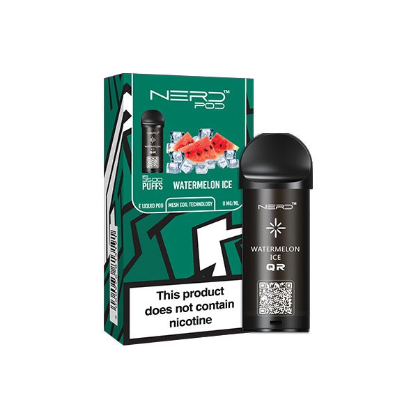 0mg Nerd Pod Replacement Pod 3500 Puffs - Flavour: Blueberry Ice