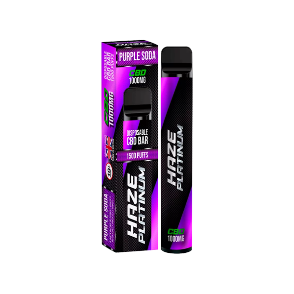 Haze Platinum 1000mg CBD Disposable Vape Device 1500 Puffs - Flavour: Apple Peach