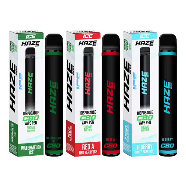 Haze Bar Ice 300mg CBD Disposable Vape Device 600 Puffs - Flavour: Watermelon Ice