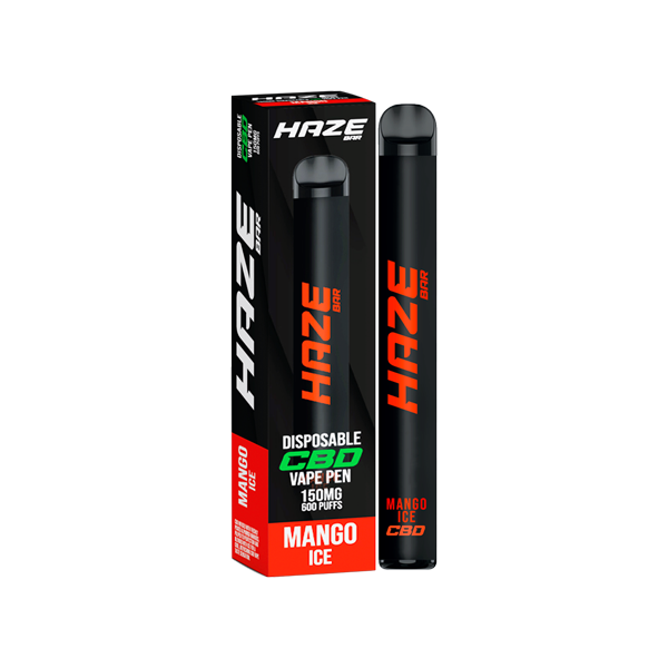 Haze Bar 150mg CBD Disposable Vape Device 600 Puffs - Flavour: Mango Ice