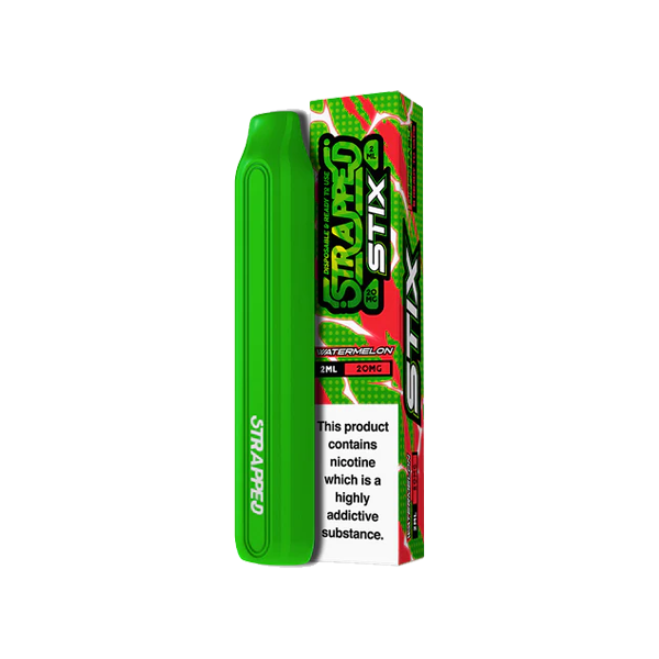 20mg Strapped Stix Disposable Vape Device 600 Puffs - Flavour: Strawberry Kiwi