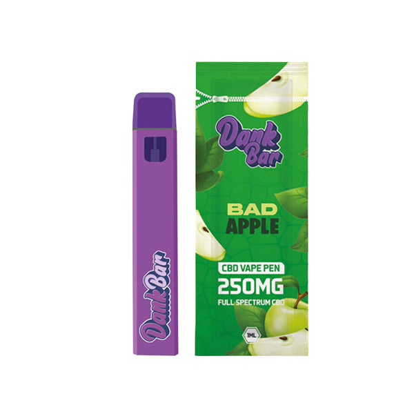 Dank Bar 250mg Full Spectrum CBD Vape Disposable by Purple Dank - 12 flavours - Flavour: Lemon Kraze - SilverbackCBD
