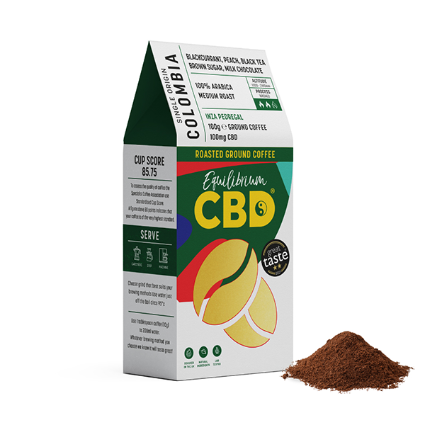Equilibrium CBD 100mg Full Spectrum Ground Coffee Beans - 100g