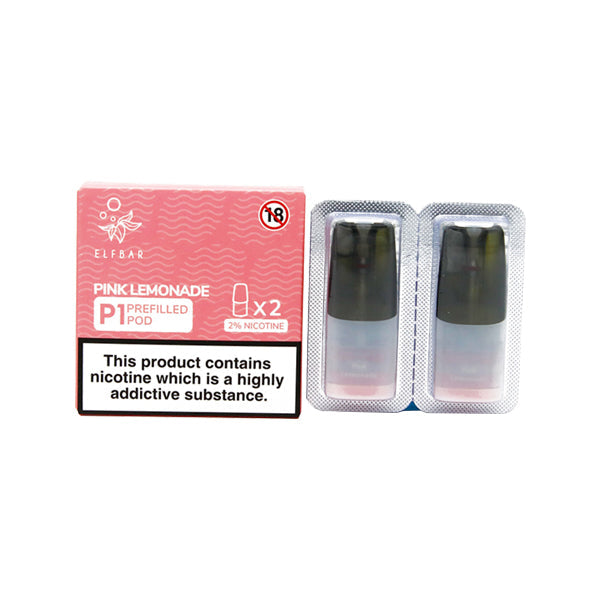 Elf Bar P1 Replacement 2ml Pods for ELF Mate 500 - Flavour: Razz Lychee
