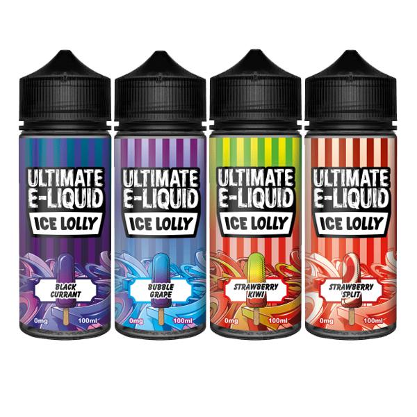 Ultimate E-liquid Ice Lolly by Ultimate Puff 100ml Shortfill 0mg (70VG-30PG) - Flavour: Watermelon Lime - SilverbackCBD