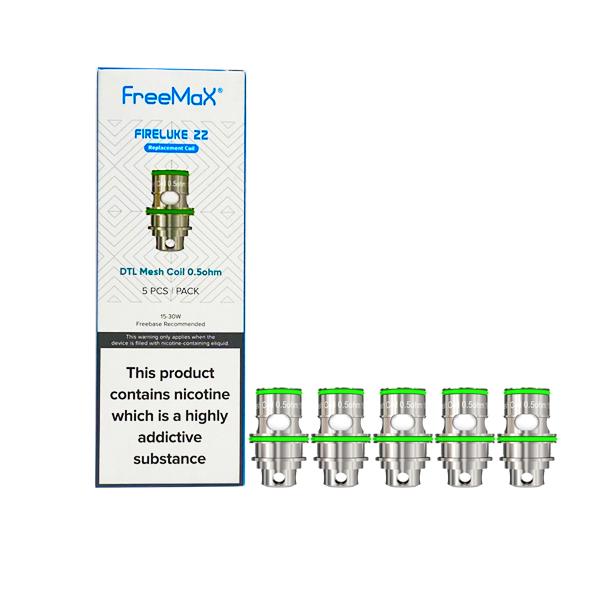 FreeMax Fireluke 22 Replacement Mesh Coils MTL 1.5ohms-DTL 0.5ohms - Resistance: DTL 0.5ohms - SilverbackCBD