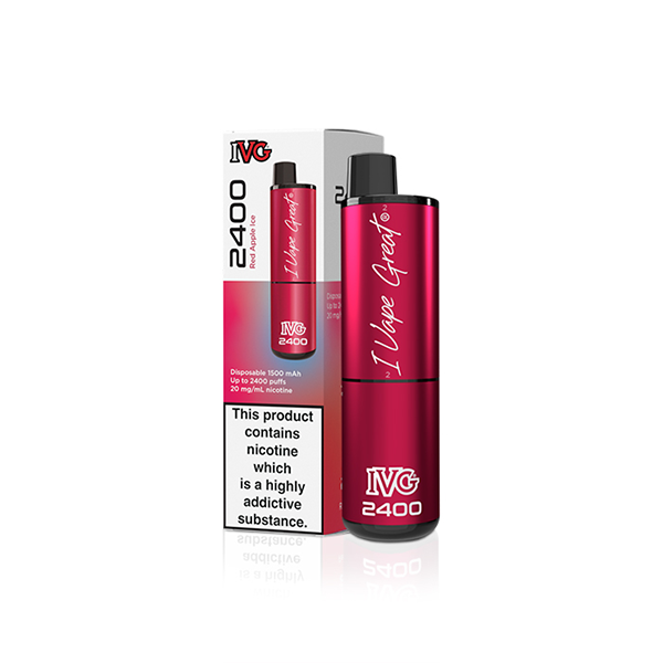 20mg IVG 2400 Disposable Vapes 2400 Puffs - Flavour: Red Apple Ice