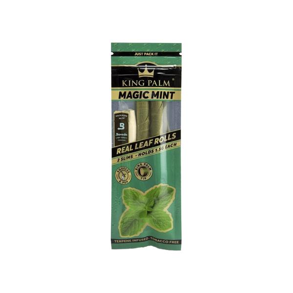 2 King Palm Flavoured Slim 1.5G Rolls - Flavour: Magic Mint - SilverbackCBD