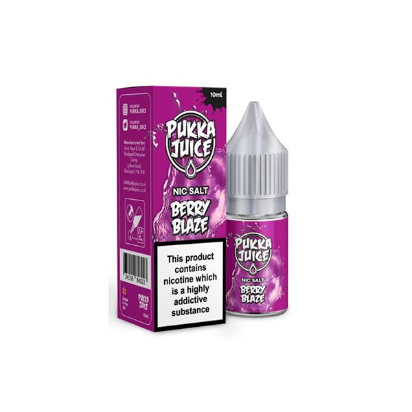 20MG Pukka Juice 10ML Flavoured Nic Salt (50VG-50PG) - Flavour: Blackberry Lime - SilverbackCBD