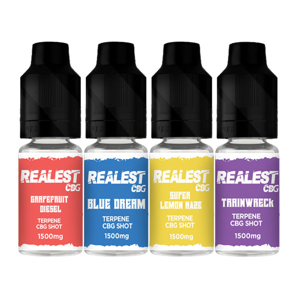 Realest CBD 1500mg Terpene Infused CBG Booster Shot 10ml (BUY 1 GET 1 FREE) - Flavour: Platinum GSC - SilverbackCBD