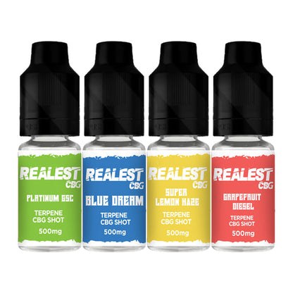 Realest CBD 500mg Terpene Infused CBG Booster Shot 10ml (BUY 1 GET 1 FREE) - Flavour: Super Lemon Haze - SilverbackCBD