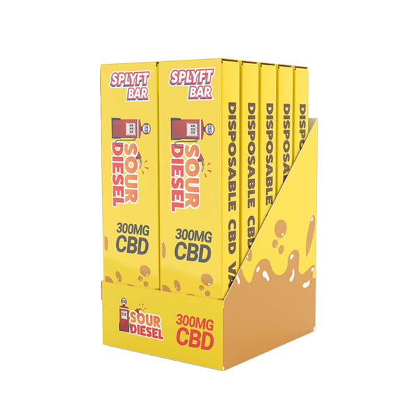 SPLYFT BAR 300mg Full Spectrum CBD Disposable Vape - 12 flavours - Amount: x10 (Display Box) & Flavour: Mango Kush