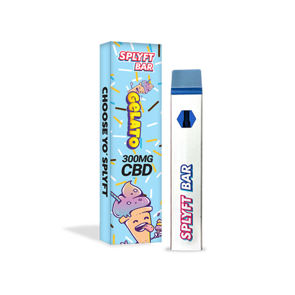 SPLYFT BAR 300mg Full Spectrum CBD Disposable Vape - 12 flavours - Amount: x10 (Display Box) & Flavour: Zkittlez - SilverbackCBD