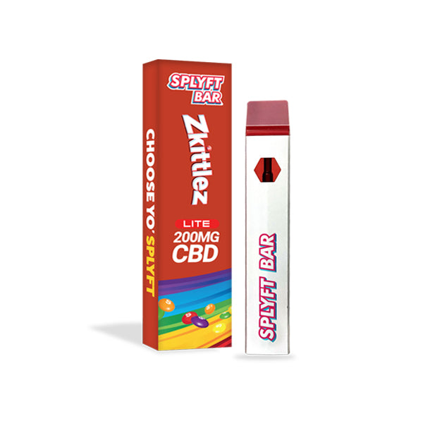 SPLYFT BAR LITE 200mg Full Spectrum CBD Disposable Vape - 12 flavours - Amount: x1 & Flavour: Zkittlez - SilverbackCBD