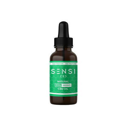 Sensi CBD 1000mg CBD Tinture Oil 30ml (BUY 1 GET 1 FREE) - Flavour: Natural - SilverbackCBD
