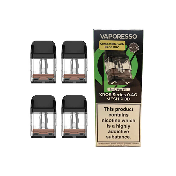 Vaporesso XROS Replacement Pods (0.6Ω/0.8Ω/1.0Ω/1.2Ω) 2ml - Size: 0.4ohm (Compatible W/ Pro Kit)