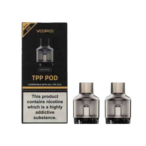 Voopoo TPP Replacement Pods 2ml (No Coil Included) - Color: Black - SilverbackCBD