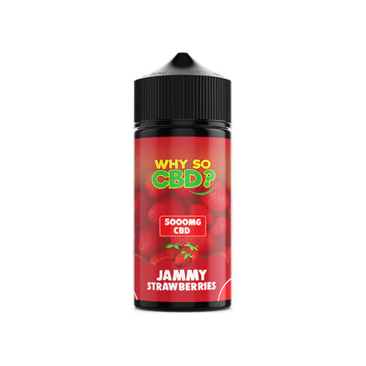 Why So CBD? 5000mg Full Spectrum CBD E-liquid 120ml - Flavour: Jammy Strawberries - SilverbackCBD