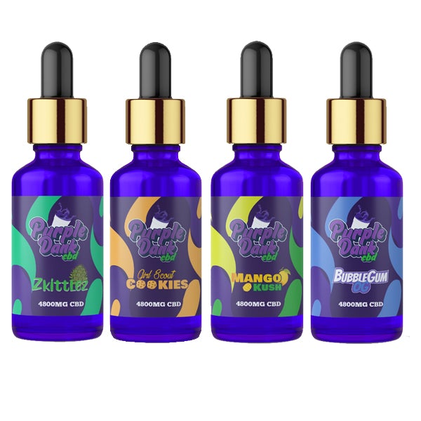 Purple Dank CBD Flavoured CBD Oil 4800mg CBD Oil 30ml (BUY 1 GET 1 FREE) - Flavour: Wedding Cake - SilverbackCBD