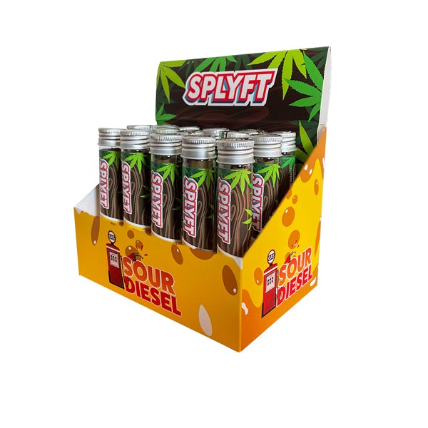 SPLYFT Cannabis Terpene Infused Hemp Blunt Cones – Sour Diesel (BUY 1 GET 1 FREE) - Amount: x15 (Display Box) - SilverbackCBD